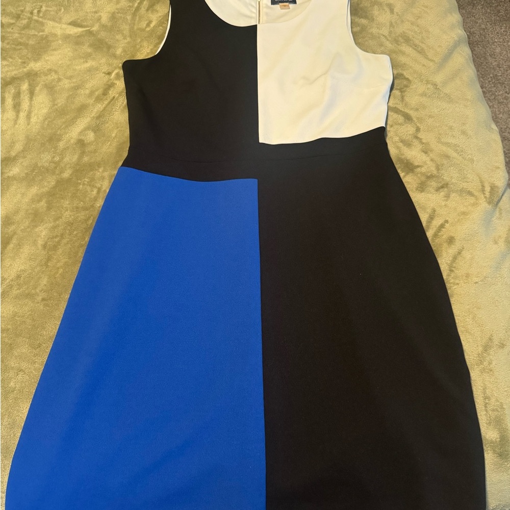 Tommy Hilfiger Black, White, and Blue Midi Dress